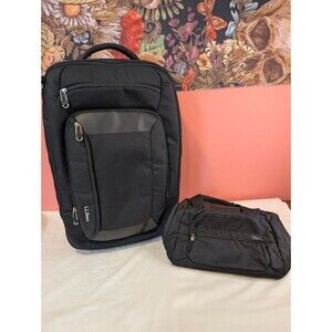 L.L. Bean 22" Rolling Carry On Luggage & L.L. Bean Top Handle Travel Bag Black